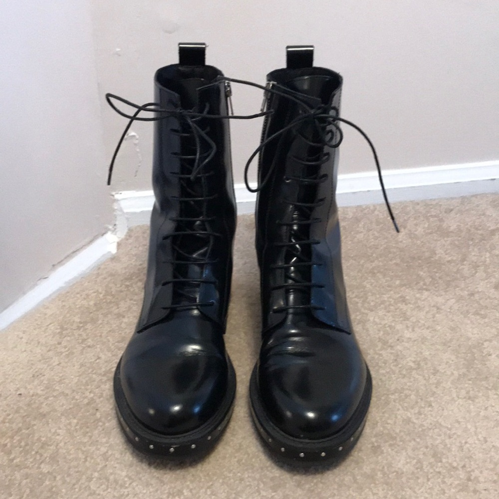 Barney’s Studded leather Italian Combat Boots